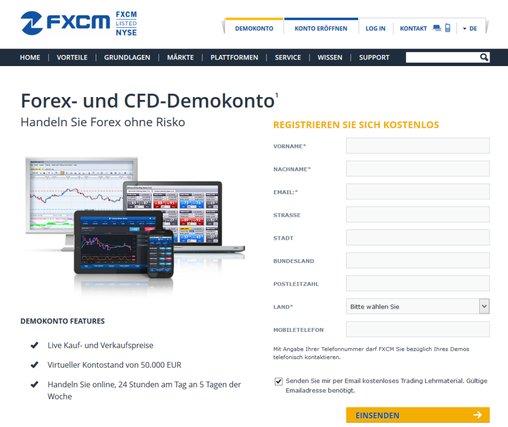 FXCM Demokonto