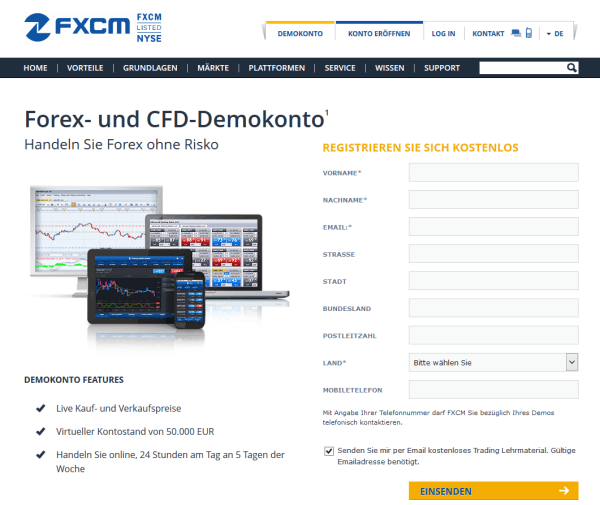 fxcm demokonto test