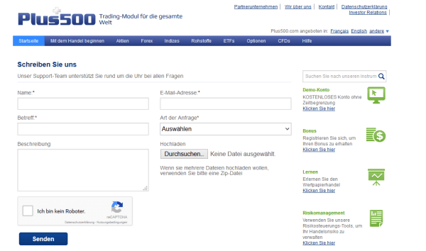 Kontaktaufnahme nur per Mail