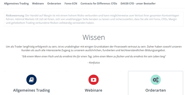 Das Admiral Markets Lernangebot