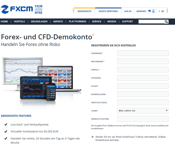 FXCM Unbegrenztes Forex Demokonto