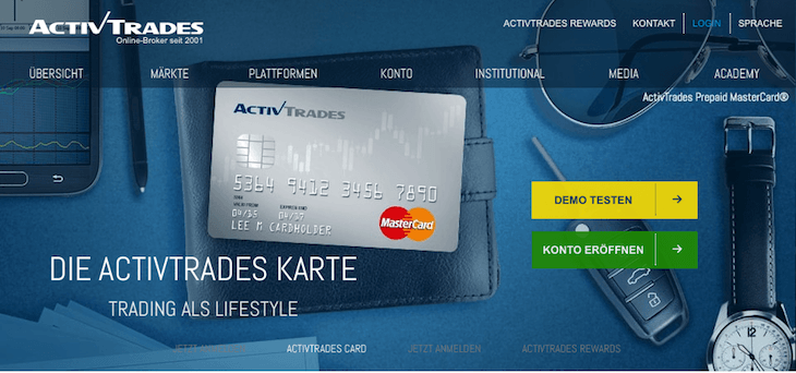 ActivTrades Testbericht Kreditkarte Mastercard