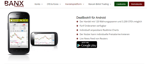 Die Trading Apps von Banxtrading.de für Android-Betriebssysteme