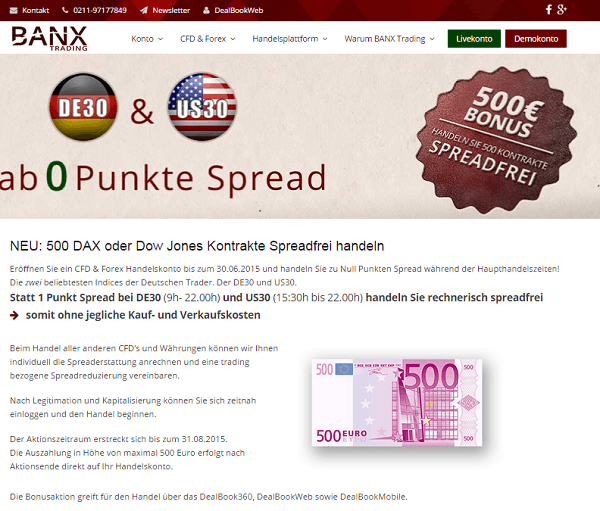 Das CFD-Bonusangebot von Banxtrading.de