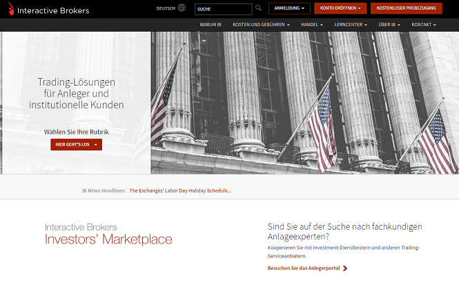 Interactive Brokers Webseite