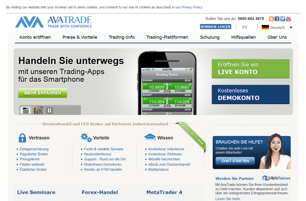 Trading ohne Nachschusspflicht bei AvaTrade