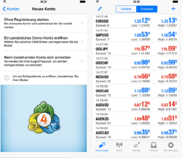 Die iPhone App von JFD Brokers