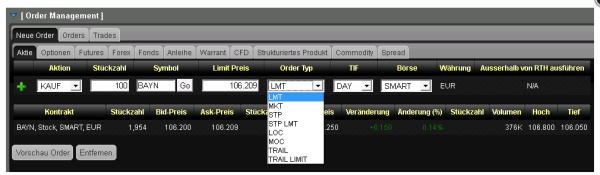 Lynx Broker Demokonto: Orderaufgabe im Demokonto auf lynxbroker.de
