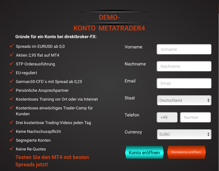 Demokonto bei direktbroker-FX