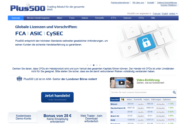 Regulierung bei Plus500