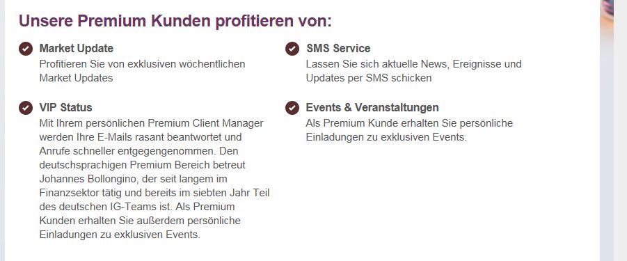 Die Vorteile des Premium Services auf einen Blick