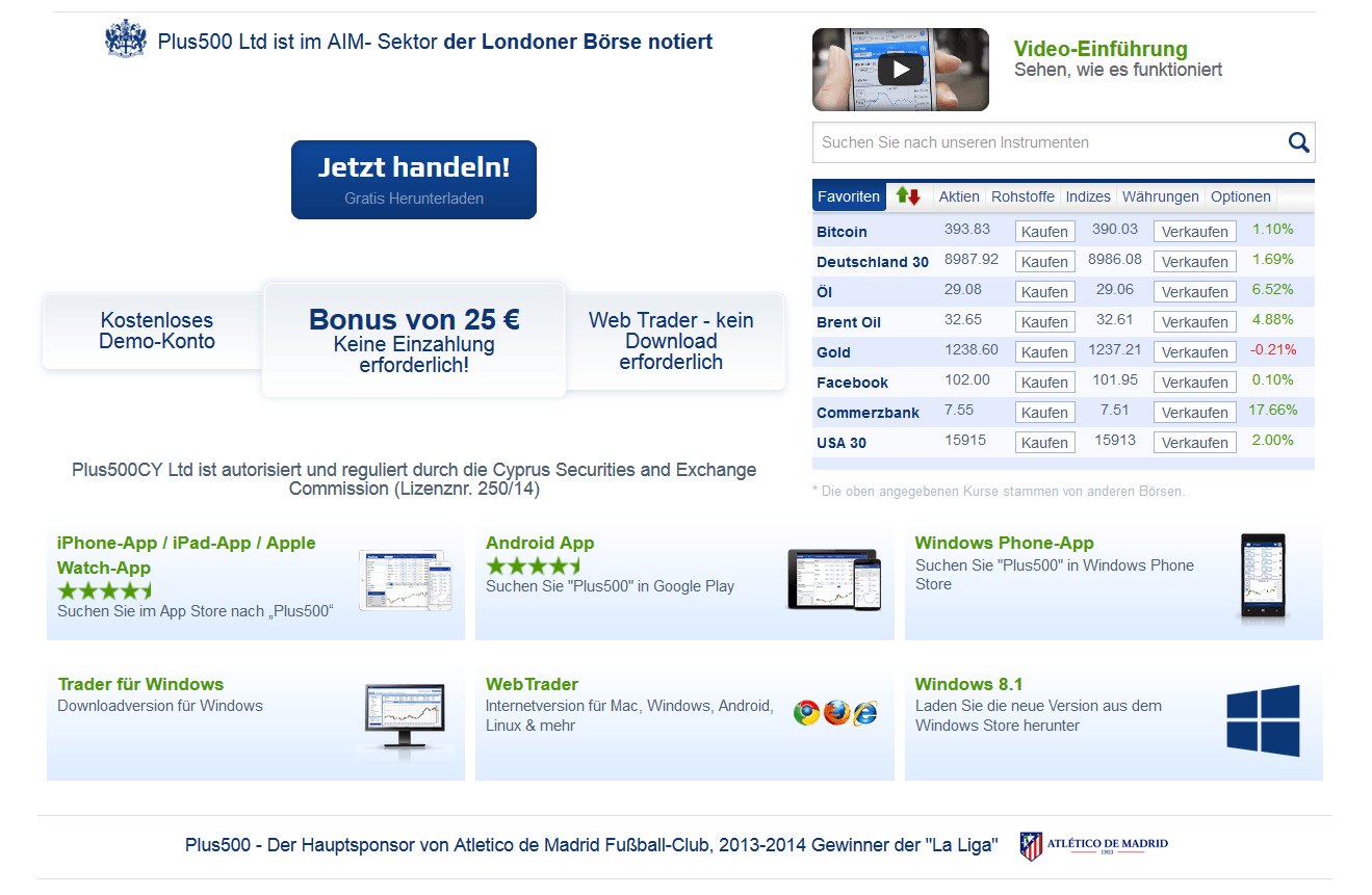 Die Handelsplattformen von Plus500 im Überblick
