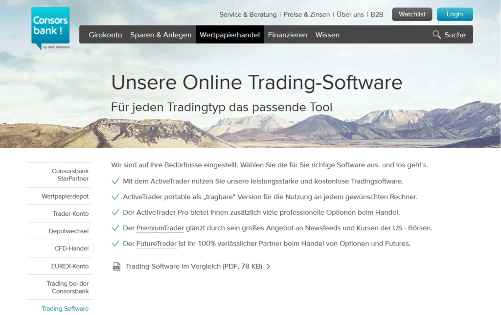 Die Trading Software der Consorsbank im Überblick