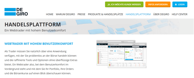 DeGiro Handelsplattform