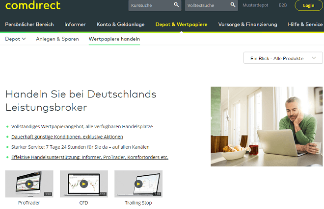 Depotübertrag comdirect