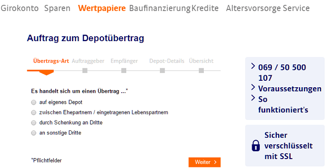 Ing Diba DepotГјbertrag