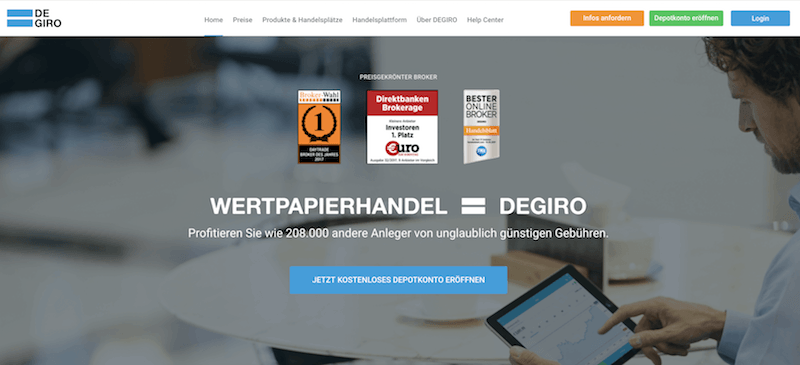 DeGiro Webseite