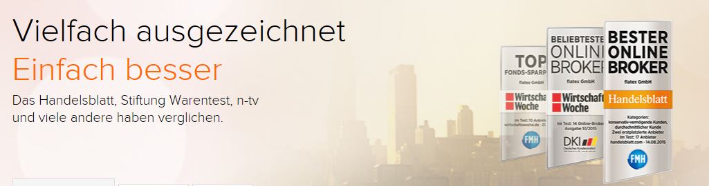 flatex ist ein mehrfach ausgezeichneter Online Broker
