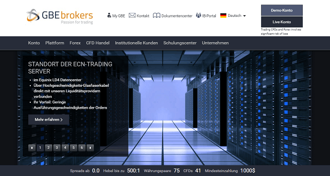 GBE brokers Homepage