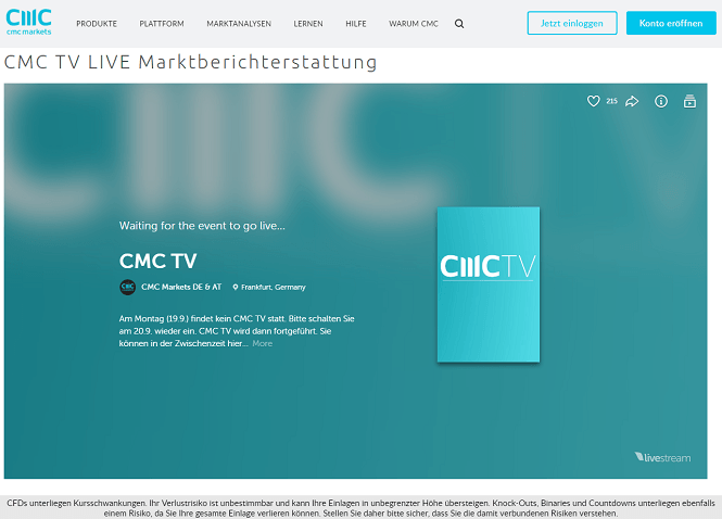 CMC Markets TV Live-Stream