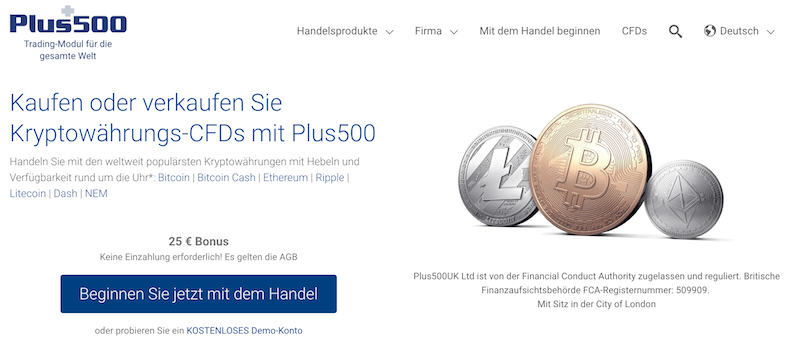 Plus500 Kryptowährungen Handel