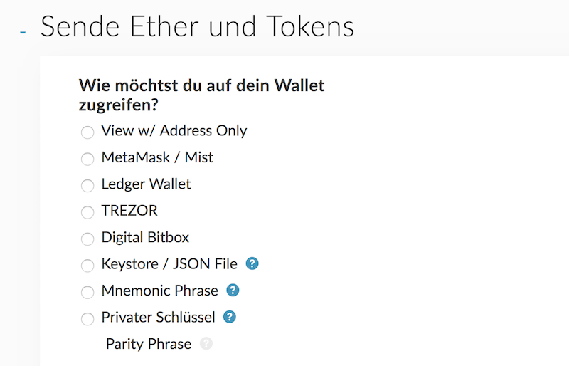 MyEtherWallet Wallet Zugriff