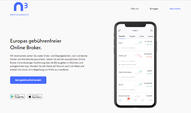 nextmarkets Webseite