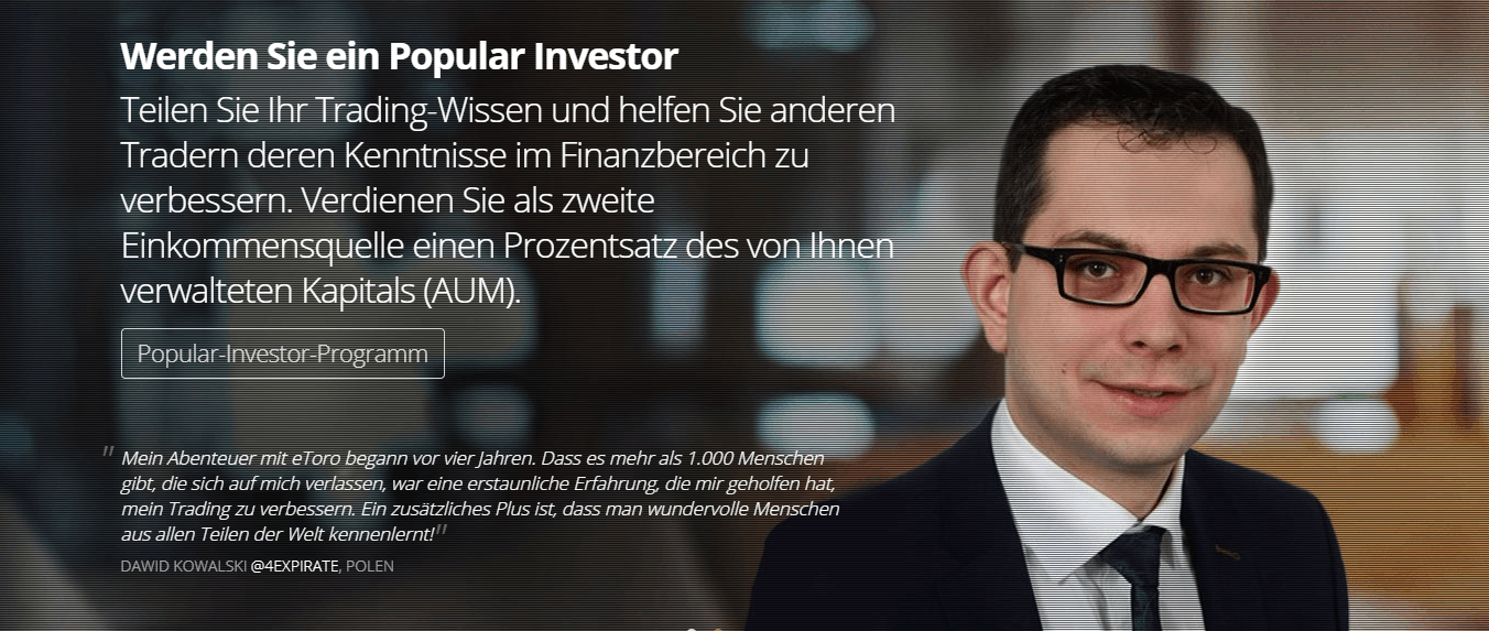 Popular Investor werden erfordert bei eToro einen hohen Kenntnisstand - Neulinge sehen die Investoren als Lernprozess und Anlageberatung