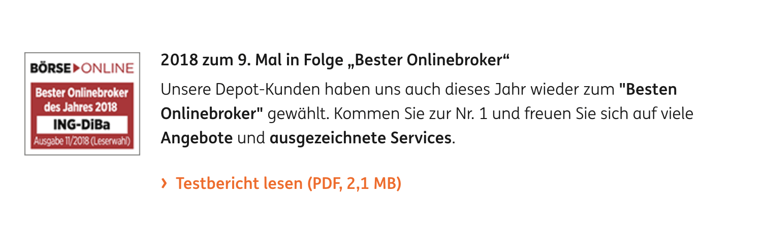 ING Auszeichnungen