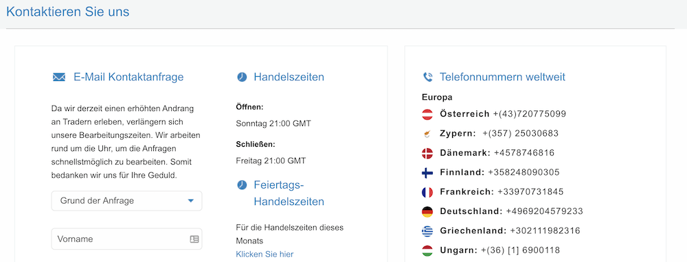 AvaTrade Kundensupport