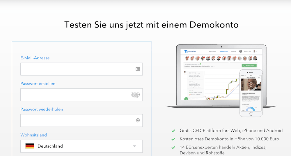 nextmarkets Demokonto