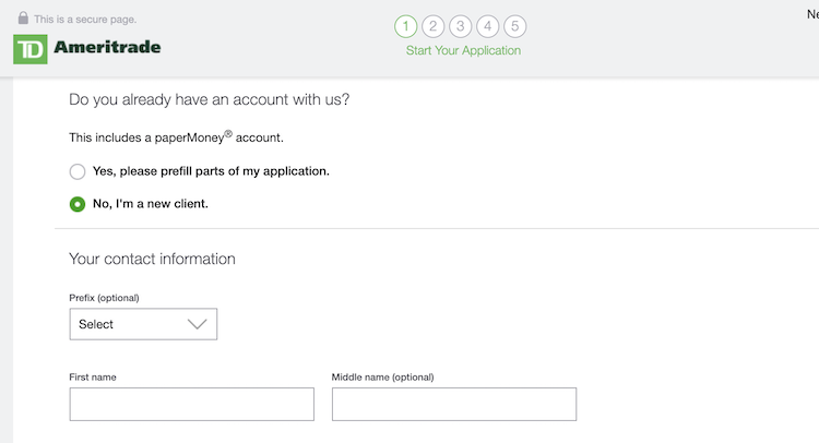 TD Ameritrade Account