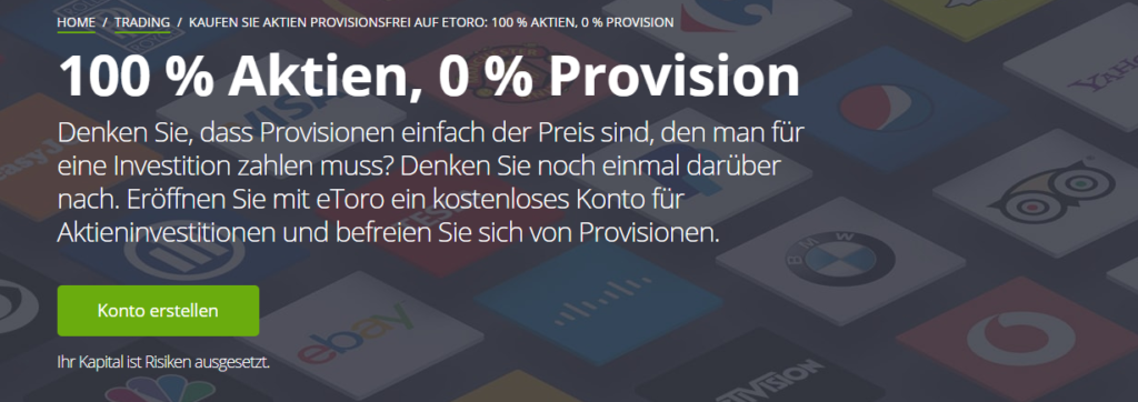 eToro Aktiendepot Konditionen