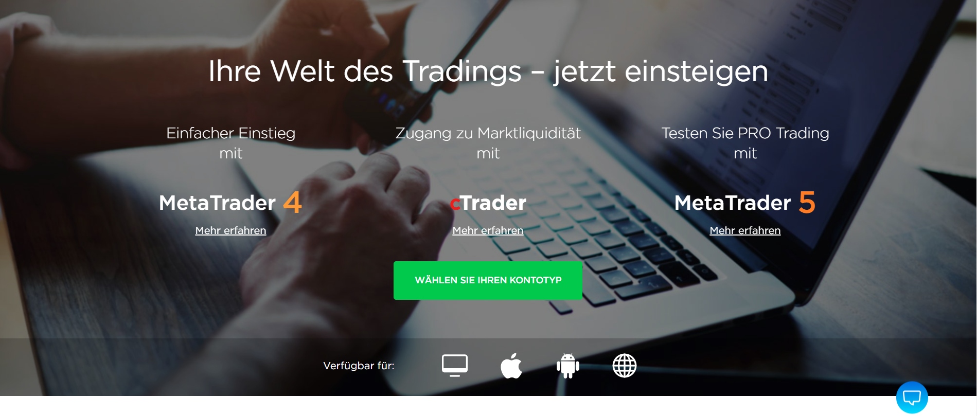 OctaFX bietet verschiedene Plattformen zum Traden an